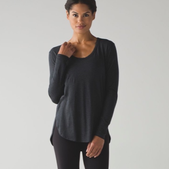 lululemon athletica Tops - Lululemon love scoop long sleeve heathered black thumbhole